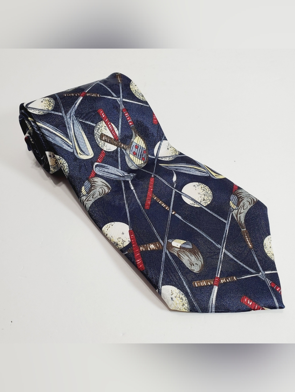 Renaissance Multicolor Golf Pattern Men's Neck Tie 57x3.75"
